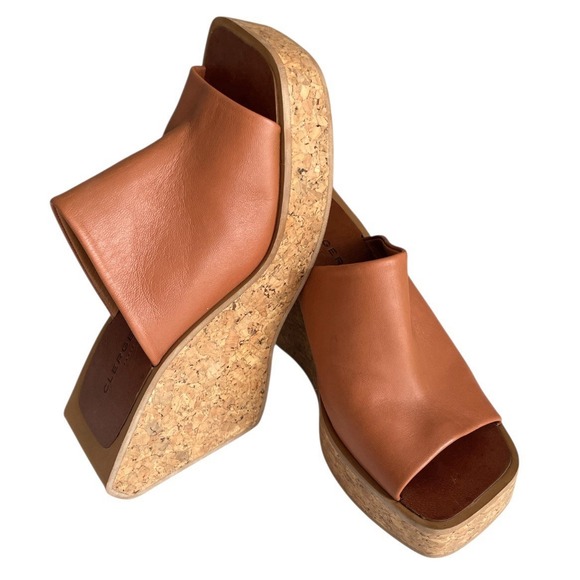 $545 Clergerie Brown Emilia Platform Wedge Slide Sandal Shoes Vacation Sz 37 y2k - Picture 15 of 16